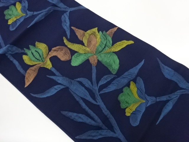 JAPANESE NAGOYA OBI / MATELASSE / WOVEN FLORAL PLANTS
